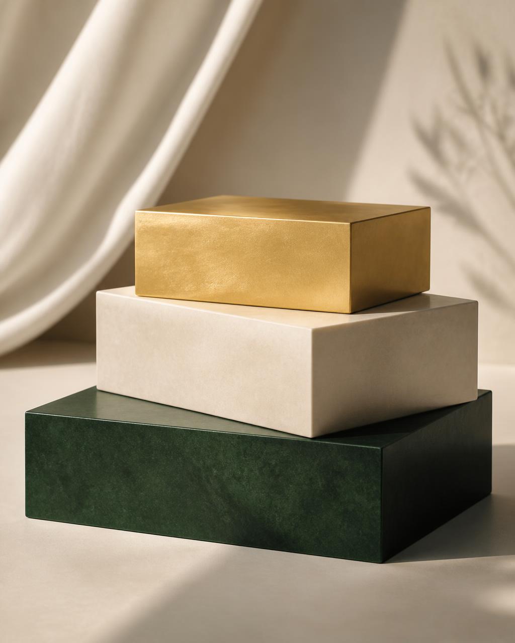 Stacked geometric blocks representing collateral and financial stability